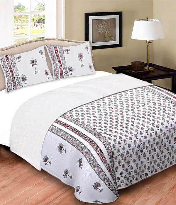 White Printed Bed Sheet
