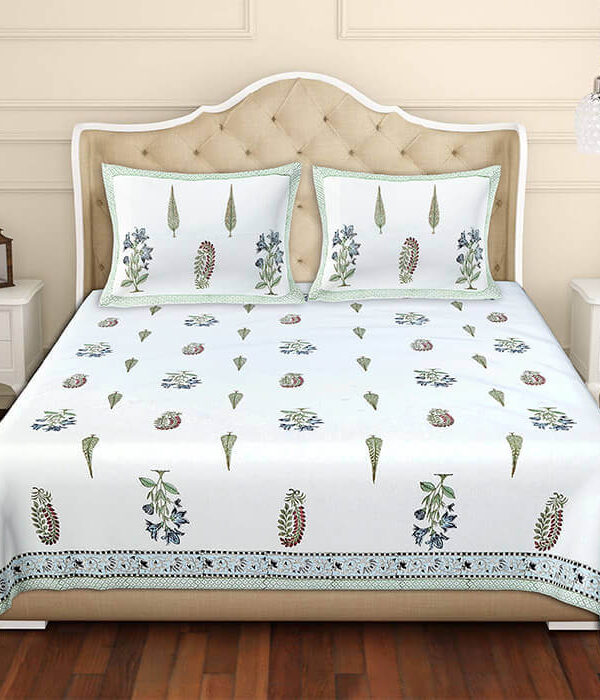 Green Printed Bed Sheet